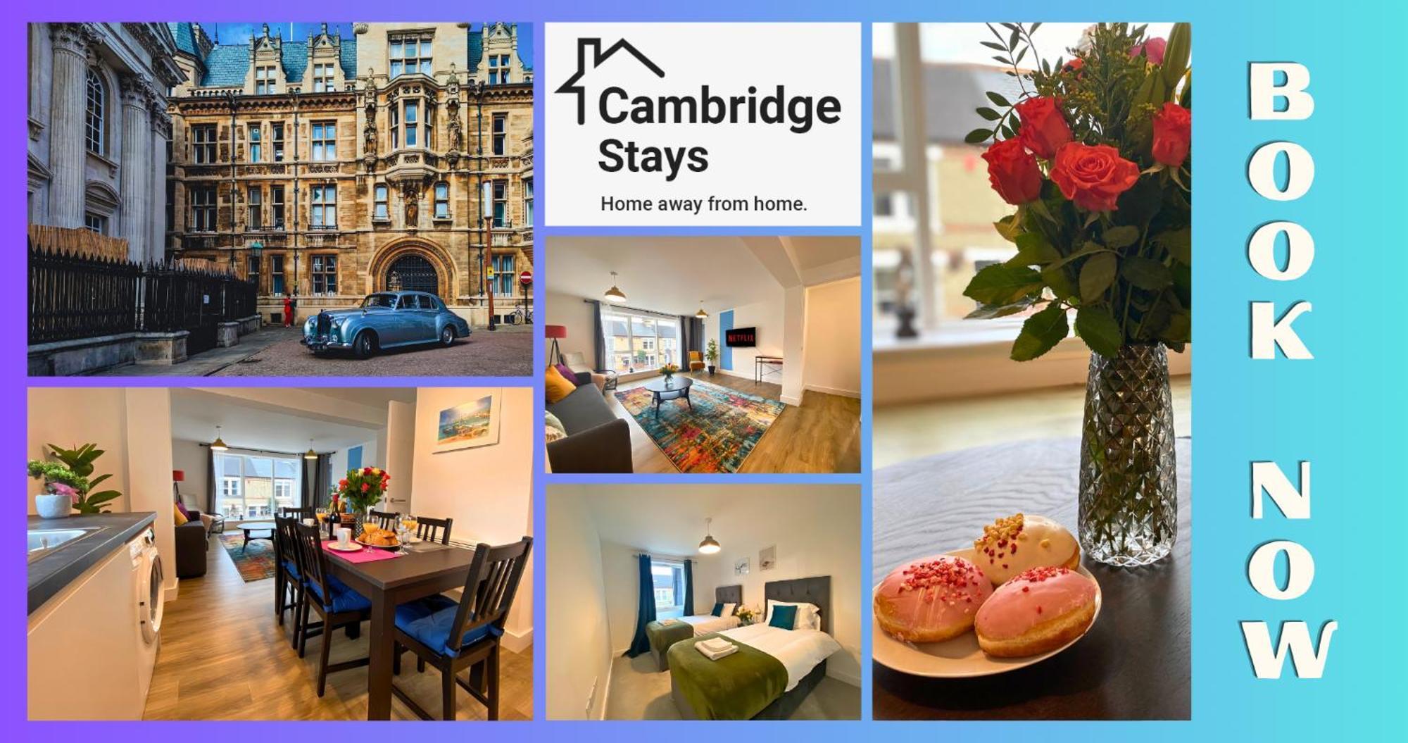 Cambridge Stays Central Apart Hotel 2Br Flats-Easy Walk To City Centre-Parking-Balcony Exterior photo